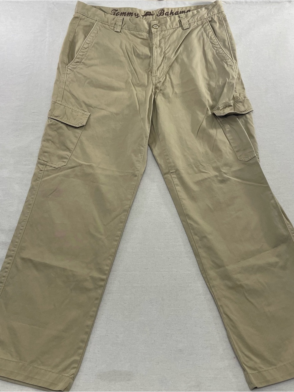 Tommy Bahama Baggy Cargo Pants Men’s 38x32 Khaki Beige Cotton Coastal Outdoor